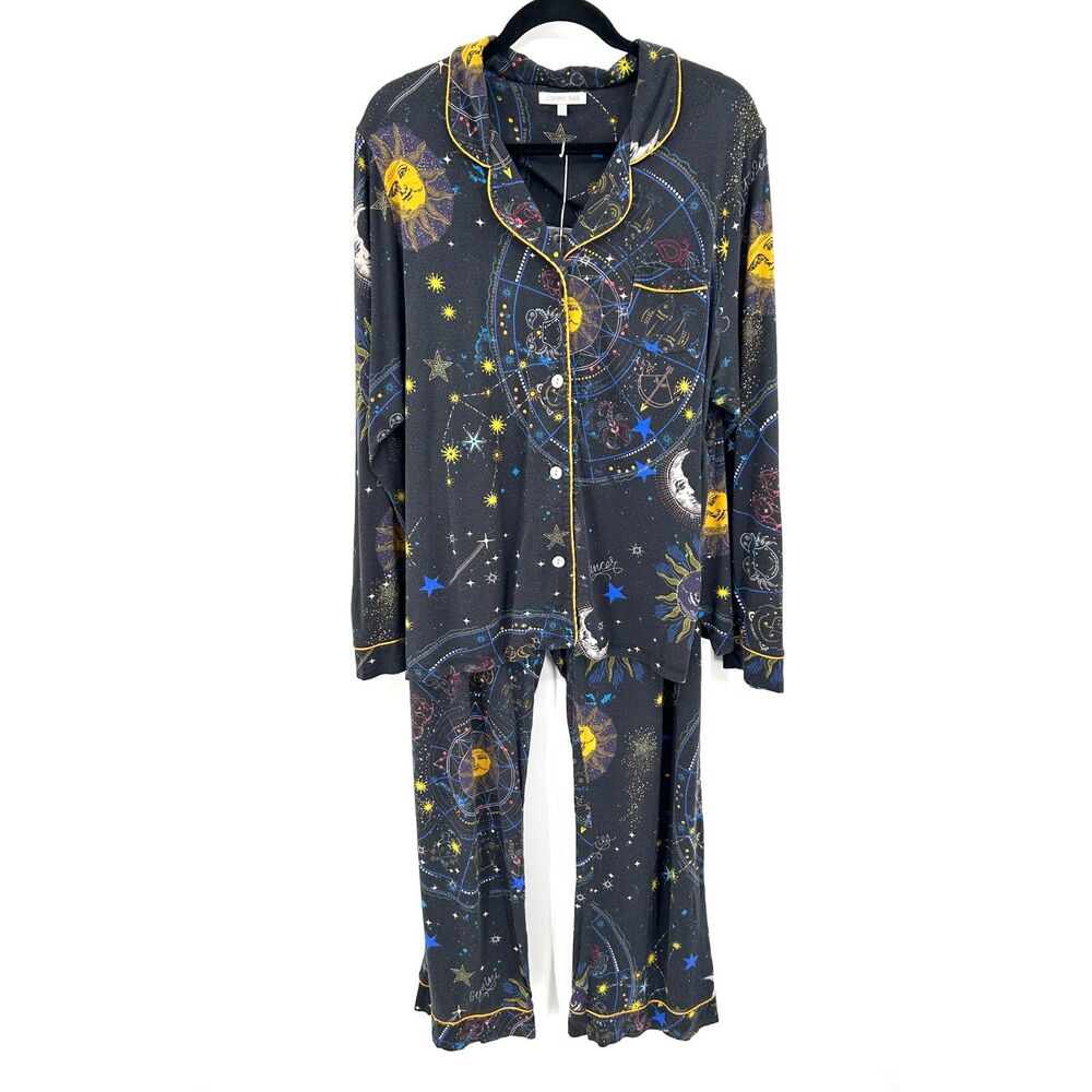 JOHNNY WAS Celestial Zodiac Star Moon 2-Piece Pajama Set Size XL Cotton